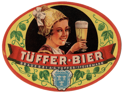 TUFFER BIER, from 1941 to 1944. Packaging is the same as original, but in German.